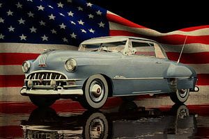 Pontiac Chieftain 1950 Hard Top mit Sarg mit amerikanischer Flagge