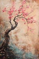 Abstract cherry tree in blossom