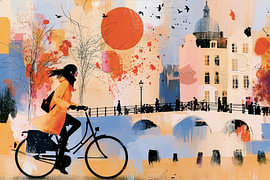 Fietsen door Amsterdam van Lina van Oers