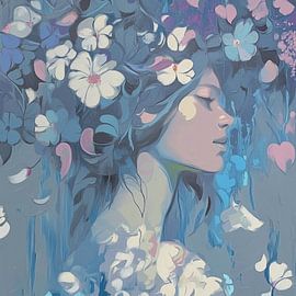 Blue Floral by Color Square