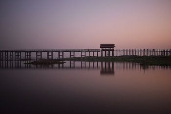 Sunrise at U-bein bridge in Myanmar