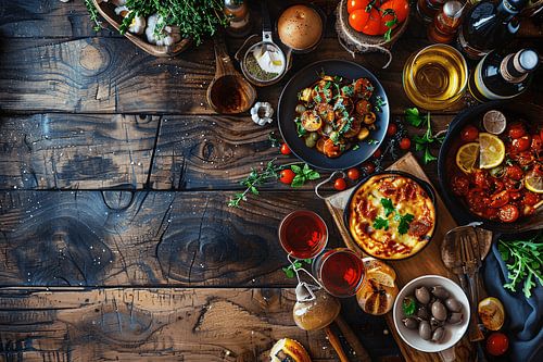 Modern gedekte eettafel