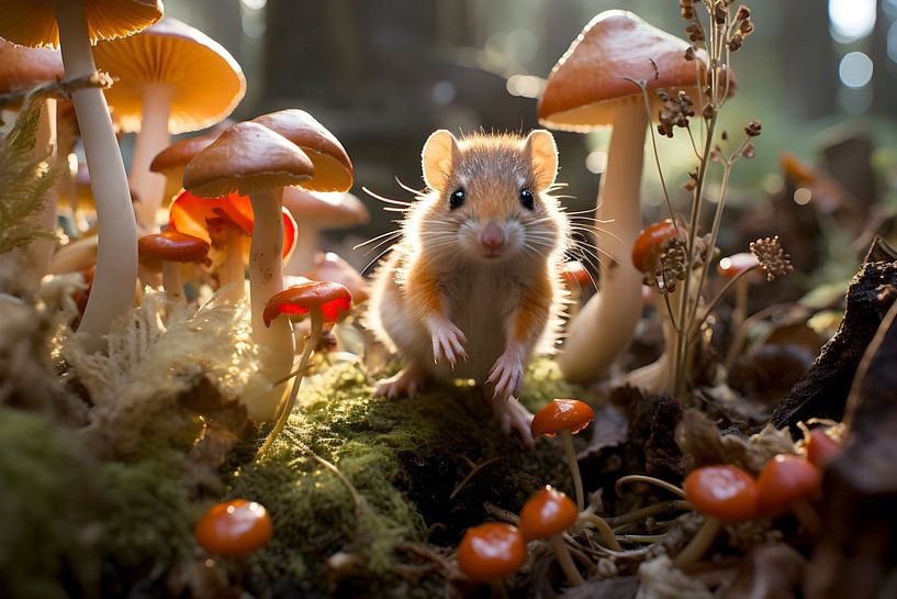 Mice in search of mushrooms by Heike Hultsch