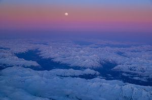 Lever de lune sur le Mont Blanc