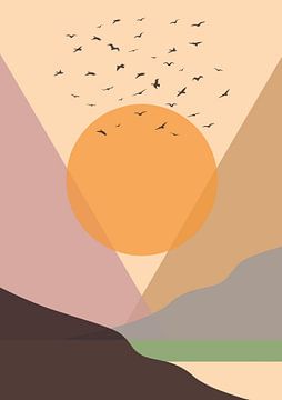 Vogels boven de zon van Erik Spikmans