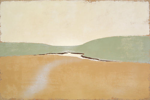Abstrakte Gezeitenlandschaft in Salbei