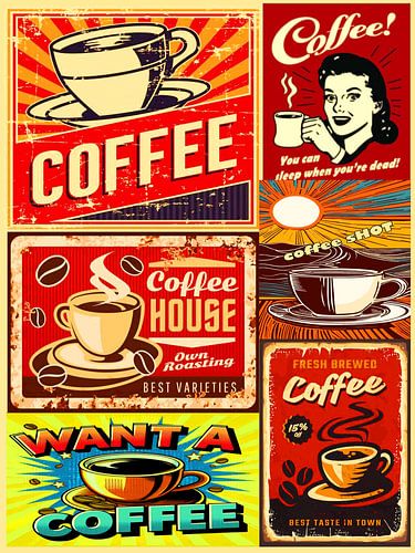 vintage koffie poster