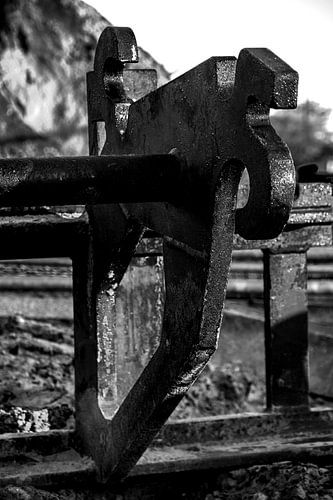 Detail werktuig in zwart-wit