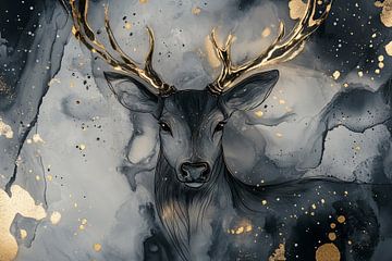 Abstract hert met gouden details van Art & Soul Creations