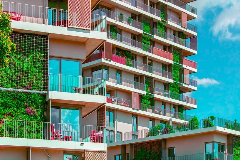 Vertikale Gärten im urbanen Wohnraum von Mixed media vector arts