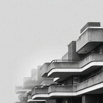 Minimalist Brutalist Architecture in Mist by Natasja Haandrikman