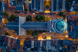 Zwolle Peperbus Turm Luftaufnahme während eines Sonnenuntergangs im Sommer