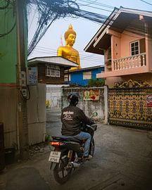 Golden Buddha in the Streets of Bangkok by Thea.Photo