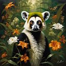 Jungle Flora Surrealism: Lemur by Mellow Art thumbnail