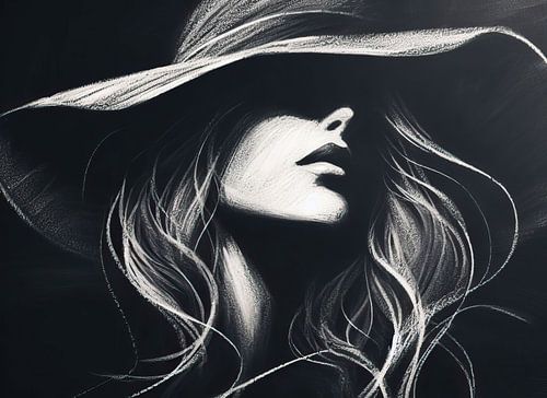 Abstracte vrouw Zwart Wit