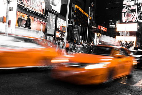 Taxi jaune à New York Time Square