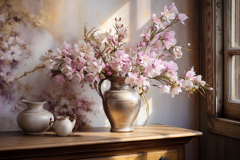 Romantic Floral Bouquet Painting by Dakota Wall Art