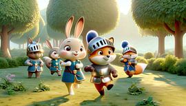 Heroism of the little knights in the morning light by artefacti