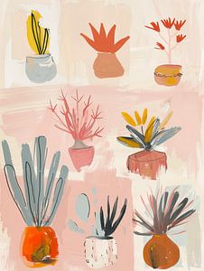 Fröhliche botanische Stillleben, Illustration