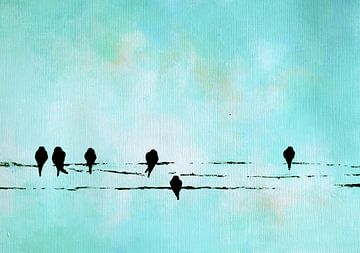 Birds on a wire 11 von Maria Kitano