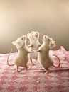 Drie muizen dansen op de tafel van Torsten Lass thumbnail