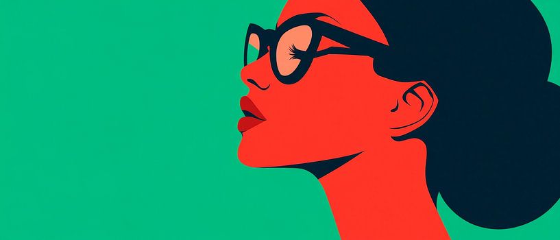 Feminine power in vibrant red by Poster Art Shop