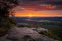 Evening mood Elbe Sandstone Mountains