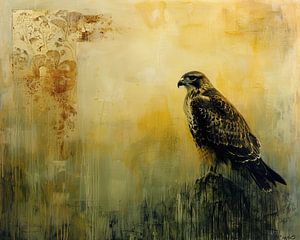 Roofvogel Aquarel | Rustic Avian Aura van Kunst Kriebels
