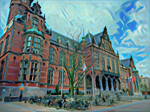 Modern painting Academy building Groningen