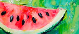 Saftige Wassermelone im Farbenspiel von Poster Art Shop
