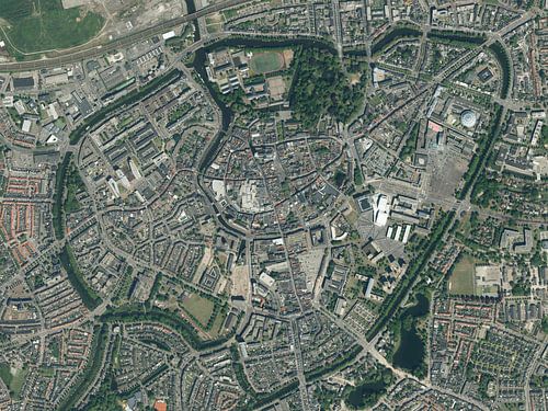 Luchtfoto van het centrum van Breda