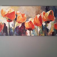 Klantfoto: Tulpenveld van Bert Nijholt, op canvas
