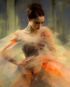 Portrait aux couleurs pastel "Ballerina" sur Carla Van Iersel