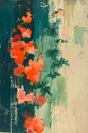 Abstract expression of vibrant flowers in nature by Art & Soul Creations