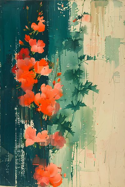Abstracte expressie van levendige bloemen in natuur van Art & Soul Creations