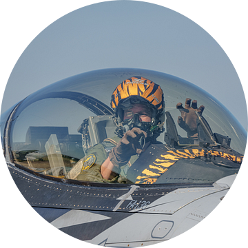 Piloot van de X-Tiger F-16 van de Belgische Luchtmacht. van Jaap van den Berg