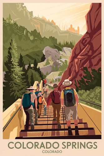 Colorado Springs, Colorado Vintage Reisposter