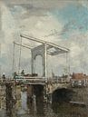 Een ophaalbrug in een Nederlandse stad, Jacob Maris van Meesterlijcke Meesters thumbnail