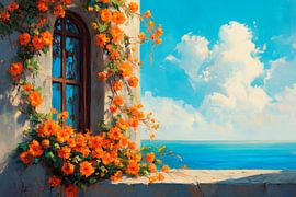 Blühendes Fenstermeer von Poster Art Shop