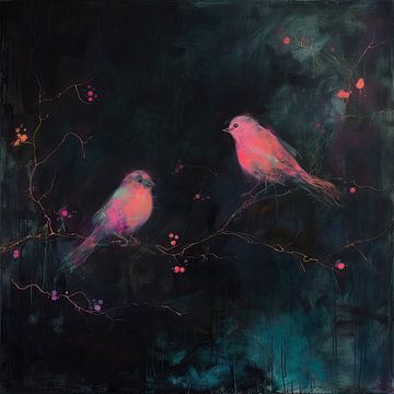 Volgens Neon | Mystic Perch | Neon vogels van Kunst Kriebels