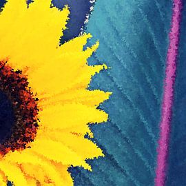 Sunflower mixed media by Werner Lehmann