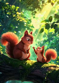 Squirrel in the forest by Artkreator