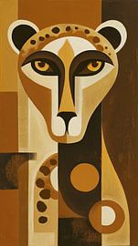 African cheetah abstract cubism minimalism by TheXclusive Art