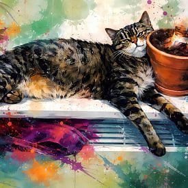 Zypernkatze im Vesterbank von Linda de Klein