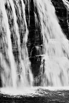 waterfall an abstract black-and-white nature image with subtle contrasts by eric van der eijk