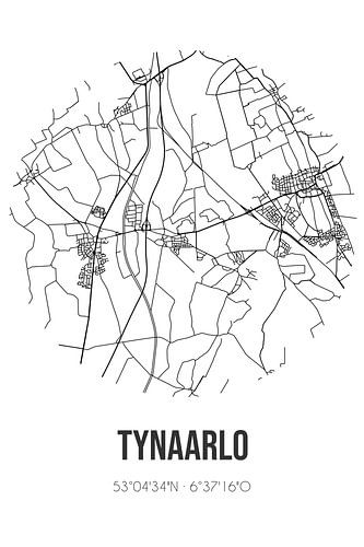 Tynaarlo (Drenthe) | Landkaart | Zwart-wit