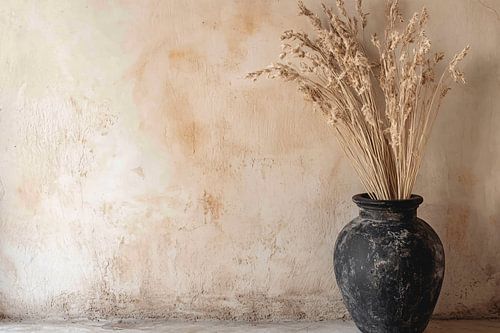 Stijlvolle vaas met droogbloemen