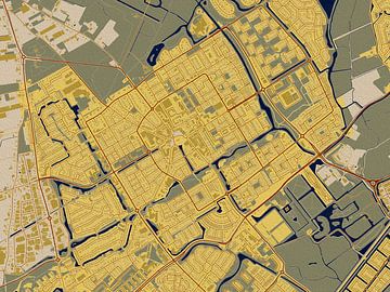 Kaart van het centrum van Heemskerk in de stijl van Gustav Klimt van Maporia