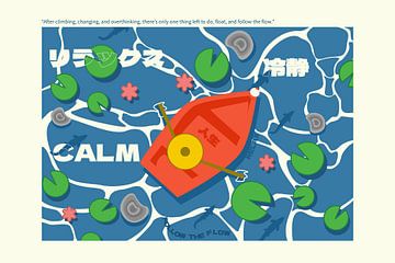 Folge dem Fluss Ruhige, japanisch inspirierte Kunst