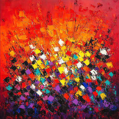 Vibrant abstract explosion of color and texture